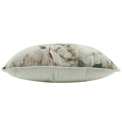 White Peony Velvet Lumbar Cushion