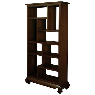 Quon Liam Mahogany Timber Display Shelf / Room Divider, Mahogany
