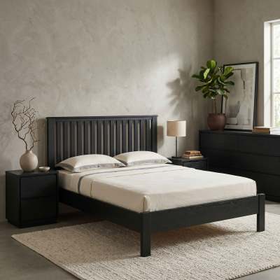 Elaris Wooden Bed, Queen, Black