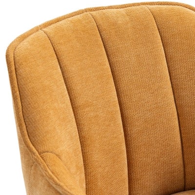 Country Fabric Dining Chairs, Set of 2, Gold