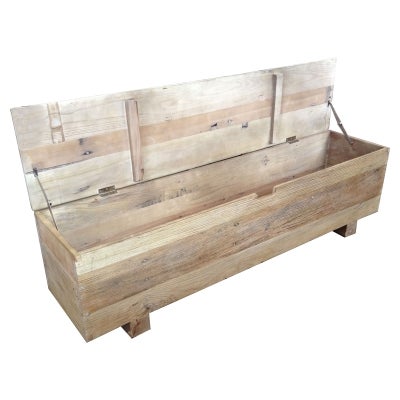 Croix Reclaimed Elm Timber Storage Ottoman / Blanket Box, 160cm