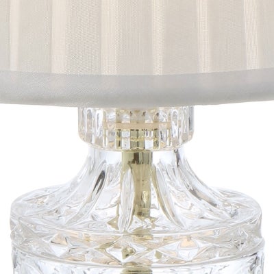 Debden Glass Base Table Lamp, Clear / Gold