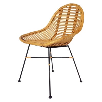 Elssie Rattan & Metal Dining Chair