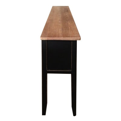 Lemetz Reclaimed Elm Timber Hall Table, 130cm, Black