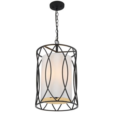 Dover Fabric & Iron Pendant Light, Small, Black