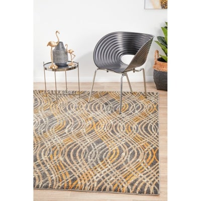 Dreamscape Flurry Turkish Made Modern Rug, 400x300cm, Charcoal