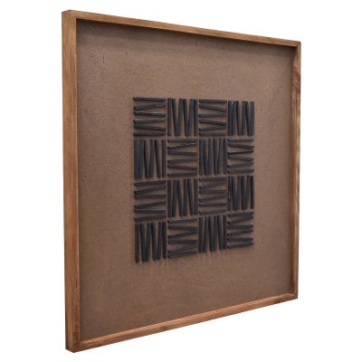 Starkon Framed Wood on Canvas Wall Art, 82cm, Charcoal / Mocha