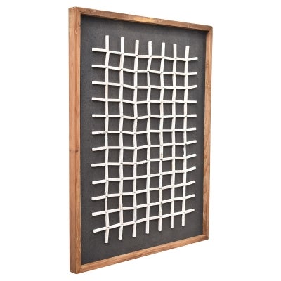 Haston Framed Wood on Canvas Wall Art, 82cm, White Wash / Charcoal