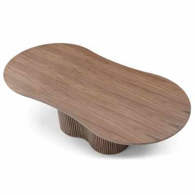 Olvero Wooden Freeform Dining Table, 239cm, Walnut