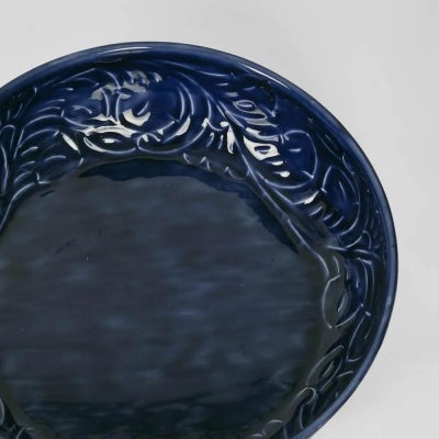 Milor Embossed Enamelled Iron Bowl, Small, Blue