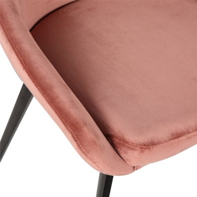 Domo Velvet Fabric Dining Chair, Blush 