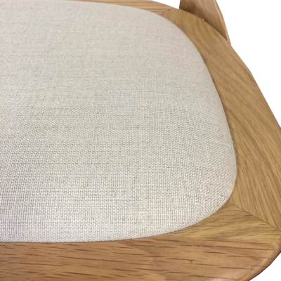 Kasan Oak Timber Cross Back Dining Chair, Fabric Seat, Natural Oak