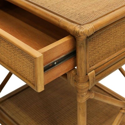 Cayman Rattan Bedside Table, Natural