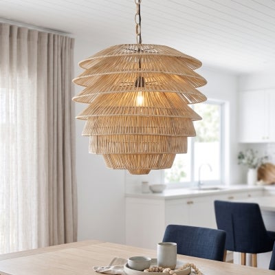 Saba Rattan Pendant Light, Natural