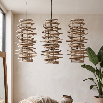 Kubu Rattan Pendant Light, 81cm 