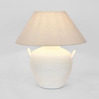 Camille Ceramic Base Table Lamp, White