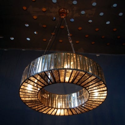 Chelton Metal & Glass Ring Pendant Light, Small