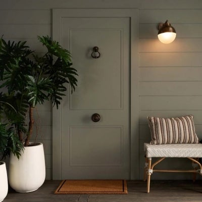 Carrington Brass Outdoor Wall Light, Antique Brass