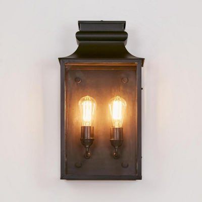 Westpoint Brass & Glass IP54 Outdoor Wall Lantern, Large, Black