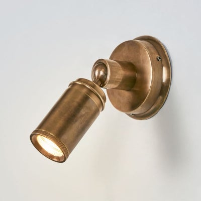 Clifton Brass Adjustable Mini Wall Light, Antique Brass