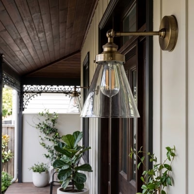 Francis Metal & Glass Wall Light - Antique Brass