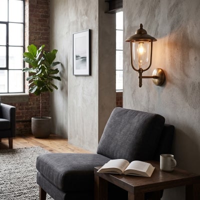 Pier Metal Wall Sconce, Antique Brass
