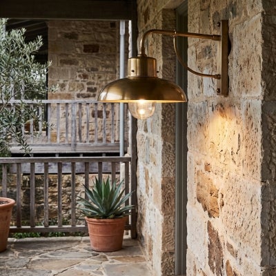 Bridgewater Indoor/Outdoor Metal Wall Sconce, Brass