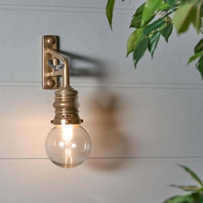 Carlton IP54 Metal Indoor / Outdoor Wall Light, Antique Brass