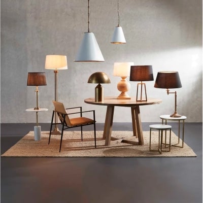 Monte Carlo Metal Pendant Light, Small, White / Brass