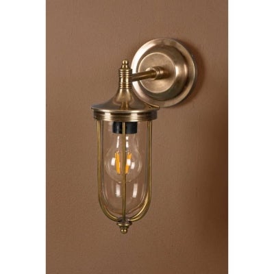 Noosa Metal Outdoor Wall Light, Antique Brass