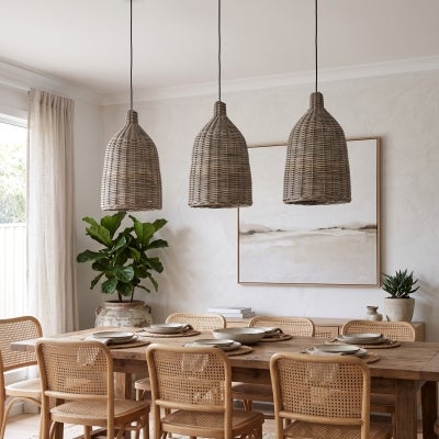 Palm Beach Rattan Pendant Light