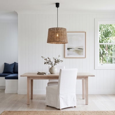 Haven Rattan Bucket Pendant Light, Large
