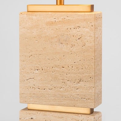 Ashley Travertine & Iron Base Table Lamp
