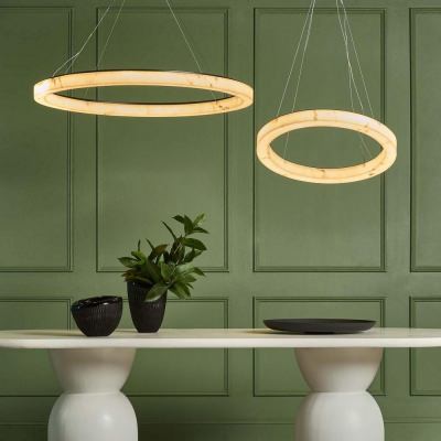 Halo Resin & Iron LED Ring Pendant Light, Large