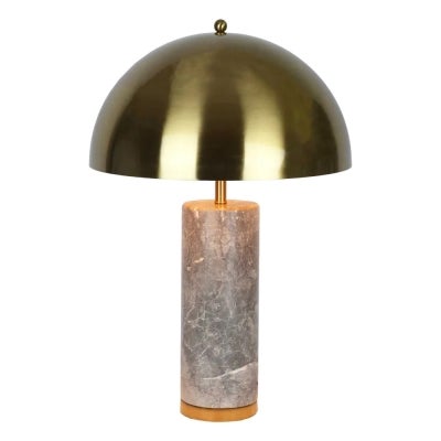 Vasco Metal & Marble Table Lamp, Brass / Grey