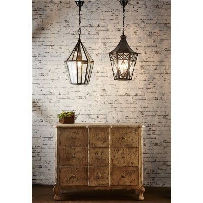 Belmont Metal and Glass Pendant Lantern - Bronze