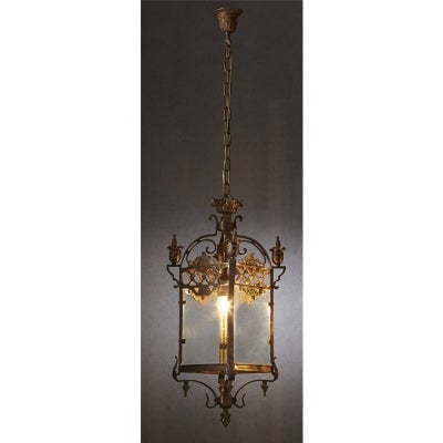 Riems Rustic Metal & Glass Pendant Light, Medium