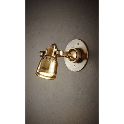Seattle Metal Short Arm Wall Light, Antique Brass