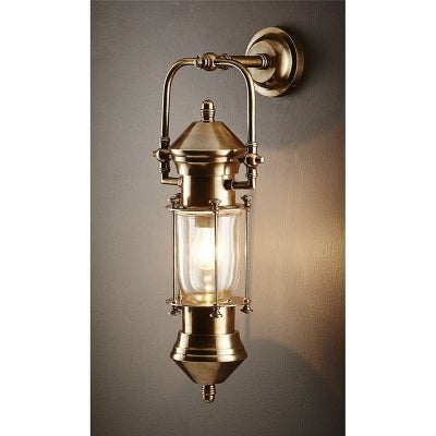 Lisbon Ship Lantern Metal Wall Light - Antique Brass