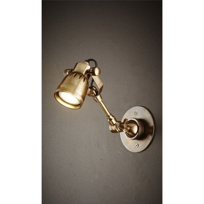 Seattle Metal Long Arm Wall Light, Antique Brass