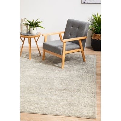 Evoke Estella Turkish Made Oriental Rug, 400x300cm, Silver