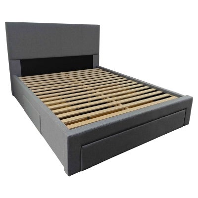 Oliver Fabric Platform Bed with Drawers, King