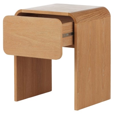 Amalfi Oslo Oak Timber Bedside Table, Natural