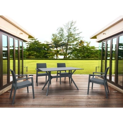 Siesta Ibiza Commercial Grade Indoor / Outdoor Dining Table, 140cm, Anthracite