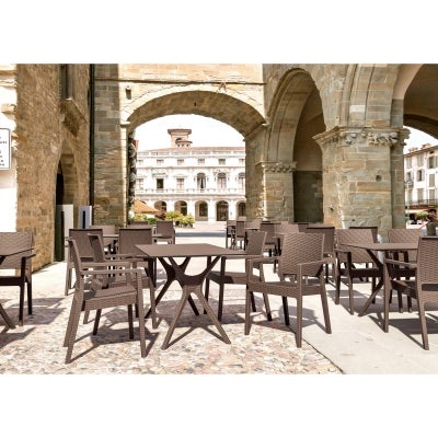 Siesta Ibiza Commercial Grade Indoor / Outdoor Dining Table, 140cm, Chocolate