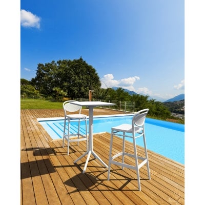 Siesta Marcel Commercial Grade Indoor / Outdoor Bar Stool, White