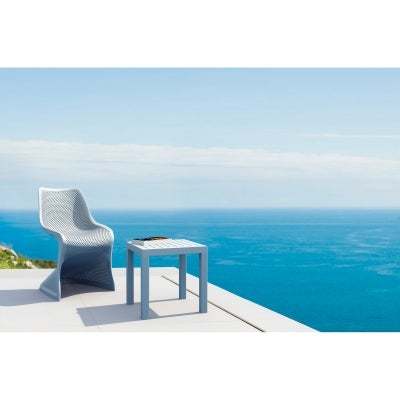Siesta Ocean Commercial Grade Outdoor Side Table, Silver Grey