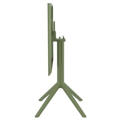 Siesta Sky Commercial Grade Indoor / Outdoor Square Folding Dining Table, 60cm, Olive Green