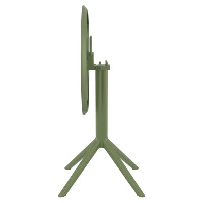 Siesta Sky Commercial Grade Indoor / Outdoor Round Folding Dining Table, 60cm, Olive Green