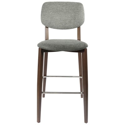 Durafurn Atlanta Rectella Commercial Grade Bar Stool, Fabric Back & Seat, Dark Grey / Wenge
